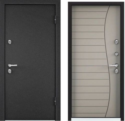 Детальная картинка двери SNEGIR 20 MP Черный муар металлик  S20-10 кремовый ликер || Двери Сити