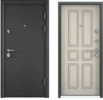 Фото двери ULTIMATUM МP черный шелк/ перламутр белый КВ-19 || Двери Сити