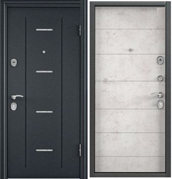 Фото двери DELTA 112 темно-синий букле DL-1 D22 бетон светлый || Двери Сити