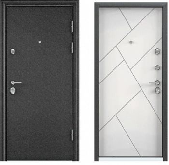 Фото двери ULTIMATUM-М МP черный шелк/  белый КВ-35 || Двери Сити